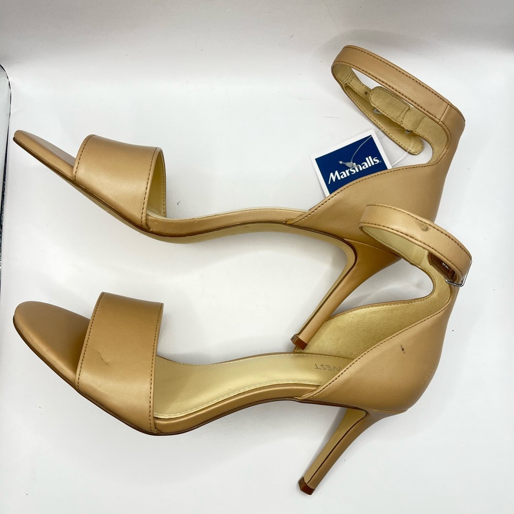 Nine West Beige Ankle Strap Heels